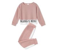 ZOEREA 2 Piezas Chandal Niña Conjunto, Conjuntos y conjuntos de ropa para niñas, Infantil Algodon Mangas Largas Sudadera y Pantalones de Chandal,Rosa,4-5 Años