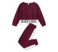 ZOEREA 2 Piezas Chandal Niña Conjunto, Conjuntos y conjuntos de ropa para niñas, Infantil Algodon Mangas Largas Sudadera y Pantalones de Chandal,Rojo,4-5 Años