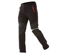 ZOEREA Pantalones Aire Libre de Hombre Convertible Pantalones Cortos Trekking Montaña Escalada Senderismo Secado Rápido Pantalón Funcionales Negro,L