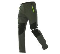 ZOEREA Pantalones Aire Libre de Hombre Convertible Pantalones Cortos Trekking Montaña Escalada Senderismo Secado Rápido Pantalón Funcionales Verde,XL