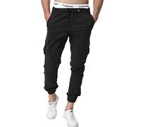 ZOEREA Pantalones para Hombre Elásticos Jogger Básicos Chino Negros Pantalones Cargo 3XL