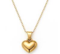 Zoe's Jewelry Collar con colgante de corazón, acero inoxidable 304 chapado en oro de 24 quilates, cadena de 45,7 cm, diseño de amor, 18 in, Acero inoxidable, No es una piedra preciosa