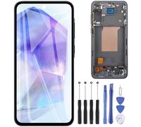 ZOETEC Pantalla de repuesto para Samsung Galaxy A55 5G SM-A556B A556U, pantalla LCD, digitalizador de pantalla táctil, montaje completo con marco, juego de herramientas de reparación