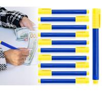 ZoeTekway 10 unidades de bolígrafo probador de billetes falsos,bolígrafo de detección de billetes,bolígrafo de prueba,bolígrafo de dinero falso,probador de billetes para dólares(azul,132 x 12 mm)