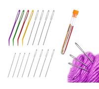 ZoeTekway 16 Pcs Big Eye Blunt Needles, Curved Darning Needles, Big Eye Agujas de coser para proyectos de ganchillo, hilo de agujas de tejer de acero inoxidable agujas de coser