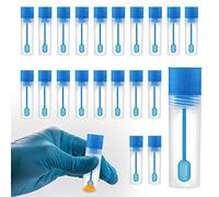 ZoeTekway 20 tubos de muestra de heces, 15 ml, para perros y gatos, tubos de ensayo con cuchara, para tubos de excrementos, tubos de muestras de heces para perros