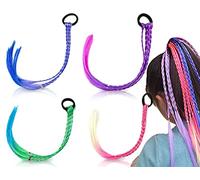 ZoeTekway 4 Mechones de Colores Accesorios para el Cabello de Niñas para Tejer para Cumpleaños y Fiestas Infantiles