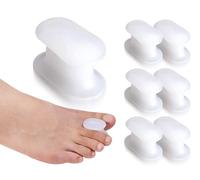 ZoeTekway 6 Separadores de Dedos,Separadores de Dedos Hallux Valgus,Separadores de Dedos,Punteras, Ayuda para Bolas,Almohadillas para Bolas,Protector de Dedos de Silicona,Separadores de Dedos(Blanco)