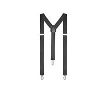 ZoeTekway Bretelle nere per uomo, bretelle elastiche e regolabili con 3 clip forti, bretelle a Y per uomo extra forte