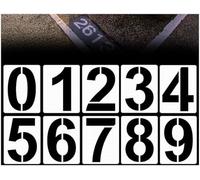 ZoeTekway Juego de 10 plantillas de números reutilizables, de plástico, para números de casa, marcador de aparcamiento para pintar de 0 a 9 (25 cm)