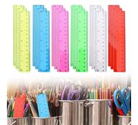 ZoeTekway Regla pequeña de plástico para niños, pequeña regla para escuela primaria, flexible, para material escolar, 1 clase (18 unidades, regla de 15 cm de color)