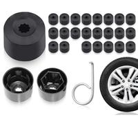 ZoeTekway Tapas de Tornillos de Rueda de 17 mm,23 Tapas de Tornillos para Ruedas de Coche,5 Tapas de Tornillos con Bloqueo Antirrobo+18 Tapas de Ruedas de Coche Normales, Compatibles con V-W Au-di