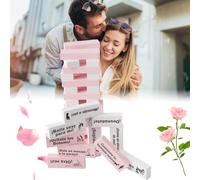 ZoeWei Juego para adultos, 48 bloques de torre de lujuria, juego de apilamiento alemán de bloques de madera para parejas, torre apilable Love & Naughty Bloques de madera, juego erótico sexual para San