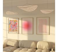 ZoeyAustin® Juego de 3 pósteres 50 x 70 cm, cuadros e impresiones artísticas para decoración de salón y dormitorio, arte estético Aura rosa