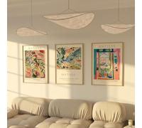 ZoeyAustin® Juego de 3 pósteres de arte con impresión artística a doble cara, 48 cm x 68 cm, elegante póster de pared, 3 cuadros, imágenes a doble cara (Matisse, sin marco - 48x68)