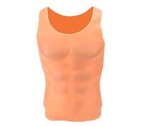 Zoeyilan Chaleco de silicona para el pecho de mentira, chaleco masculino con músculos realistas, accesorio de disfraz para el pecho Abdominal para fiestas temáticas y carnavales