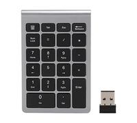 Zoeyilan Number Pad, Cordless Numeric Keypad 22 Keys Portable Keyboard Extensions with 2.4GHz USB with Portable Financial Accounting Numeric Keypad Keyboard for Laptop, PC, Desktop, (Iron Gray)