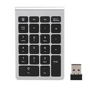 Zoeyilan Number Pad, Cordless Numeric Keypad 22 Keys Portable Keyboard Extensions with 2.4GHz USB with Portable Financial Accounting Numeric Keypad Keyboard for Laptop, PC, Desktop, (Silver Black)
