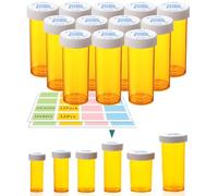 Zoeynex Paquete de 15 frascos vacíos de 0.75 onzas con tapas a prueba de niños y 32 etiquetas fáciles de despegar, frascos de recetas a prueba de humedad, sin BPA, para pastillas, vitaminas y