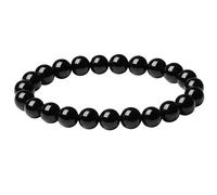 ZoeyShine Pulsera de cuentas: cuentas redondas de piedra de 8 mm hechas a mano, joyería elástica ajustable para mujeres y hombres, elegante pulsera de cuentas, regalo pensado para cumpleaños