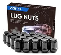 ZOFFI M12 x 1,5 tuercas Acorn Seat negras compatibles con la mayoría de llantas de aleación Ford Fiesta Focus Fusion - Paquete de 20 piezas de tuercas de rueda M12 x 1,5 sólidas cerradas