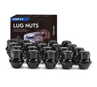 ZOFFI Tuercas de rueda de asiento de bellota grande estilo de fábrica OEM negro M12x1.5 para la mayoría de ruedas de aleación Ford Fiesta Focus Fusion - 20 tuercas negras de extremo cerrado M12x1.5