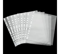 ZOFUN 100fundas para folletos A3, transparente fundas DIN A3, láminas y fundas perforadas de plástico para carpetas A4, documentos y papeles