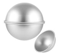 ZOFUN 2 moldes semiesféricos de 20 cm, aluminio semiesférico para tartas, color plateado anodizado