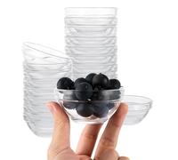 ZOFUN 20 cuencos para salsas de 7,5 cm de diámetro, cuencos pequeños de cristal, 75 ml, cuencos de postre, cuencos pequeños de cristal, cuencos pequeños para salsas para lavavajillas y microondas