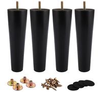 ZOFUN 4 patas para muebles de madera, 30 cm, patas de madera para muebles, patas de cama, patas de sofá, patas de muebles con pernos M8 de 5/16 pulgadas, placas de montaje y tornillos para sofá, cama,