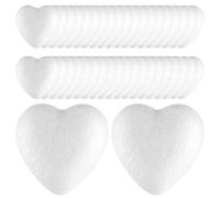 ZOFUN 40 unidades de poliestireno con forma de corazón, 5 cm, bolas de poliestireno grandes, con corazón, corazones de poliestireno, bolas de poliestireno, bolas de poliestireno para manualidades, San