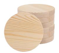 ZOFUN Lot de 8 Rondin De Bois Deco, 15 cm De Diametre Sans Trou, Dessous De Verre Naturel Bois Rond, Disque Rondelles En Bois, Pour Processus De Bricolage Cadeau Décoration
