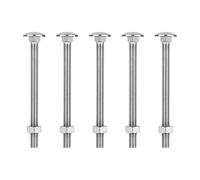 ZOFUN - Pernos cuadrados M8 x 100 mm con tuercas hexagonales, 30 juegos de pernos y tuercas, pernos de acero inoxidable con superficie pulida, pernos largos plateados para pie de tableros de