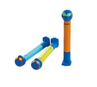 Zoggs Dive Sticks Juguetes de Piscina para Niños - Juguetes de Buceo para Ganar Confianza - Jugos de Piscina Palos que se Hunden en Colores Vivos - A Partir de 3 Años - Azul, Lima, Naranja - Pack de 3