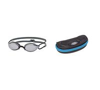 Zoggs Fusion Air Titanium Black Grey Mirror Smoke, Unisex, Negro/Gris/Espejo Humo, Talla única & Estuche para Gafas, Adultos Unisex, Gris Azulado, una Talla