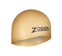 Zoggs Gorro de natación de Silicona de fácil Ajuste, Ajuste cómodo, diseño hidrodinámico, sin látex, Dorado, Normal
