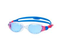 Zoggs Junior Phantom 2.0 - Gafas de natación de silicona suave, antivaho, protección UV, ajuste rápido, a prueba de fugas, cómodas, de silicona suave, 6-14 años, transparente/azul, lentes tintadas en