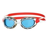 Zoggs Predator Gafas de Natación para Hombre y Mujer - Gafas de Piscina para Adulto Con Lentes UV, Antivaho - Correas Deslizantes de Fácil Ajuste - Lentes Tintadas, Blanco y Rojo, Regular