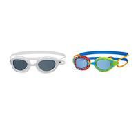 Zoggs Predator Gafas de Natación, sin Género, Blanco (White/Smoke) , Talla única + Predator Junior Gafas de natación, Rojo/Verde/Azul/Naranja/Tinte, 6-14 años