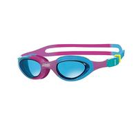 Zoggs Super Seal Gafas de Natación para Niños - Gafas de Piscina para Niños Antivaho con Protección UV, Ajuste Rápido y Correa de Doble Banda - Lentes Tintadas Azules, Rosa y Azul, 6-14 Años
