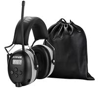 ZOHAN 042 Casco de Protección Auditiva con Radio Almohadillas Reemplazables, AM/FM Protectores Auditivos con Bolsa Portátil, SNR 30dB para Segar, Construcción, Carpintería, Gris