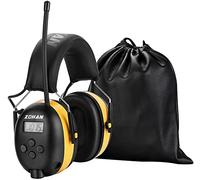 ZOHAN 042 Casco de Protección Auditiva con Radio Almohadillas Reemplazables, AM/FM Protectores Auditivos con Bolsa Portátil, SNR 30dB para Segar, Construcción, Carpintería - Amarillo