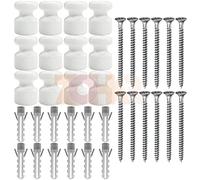 ZOHAR 12 unidades de aislamiento vintage para cable textil de porcelana, soporte para cables, pasacables retro, pines de pared y techo, blanco brillante, diámetro de 18 mm