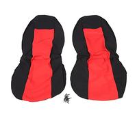 Zohisin 2pcs Car Cover Full Set Highback Integrated Seatbelt Red Premium Comfortable Mesh Cloth Sponge Material for Cars Traditional and Heated (Red Black)