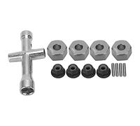 Zohisin Adaptador de Cubo hexadecimal de la Rueda de 12 mm Juego de 7 mm de 7 mm de Espesor con Tuercas de Bloqueo de Brida M4 y Llave Cruzada para Autos de 1/10 RC (Color)