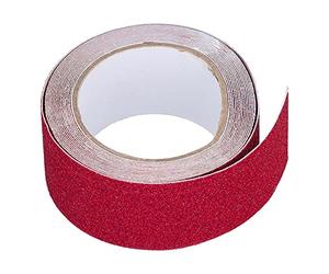 Zohisin Cinta antideslizante para exteriores, cintas adhesivas abrasivas de tracción de alta fricción, 5 metros, amarillas, para escaleras, pisos, uso en interiores y exteriores (Red)