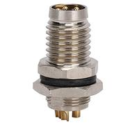 Zohisin Conector M8 Conector de Enchufe de 4 Pines para aviación Interfaz de Metal Carcasa chapada en latón Ip67 para zócalo Conexión Circular para Equipos electrónicos Conexión de