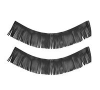 Zohisin Motorcycle Saddlebag Fringe Floorboard Fringe 2 Pack Premium Artificial Leather Tassels for Retro Motorcycles Soft Fringe Decorative Accessory for Pedals and Sad (Black Item No. 3-2-72)