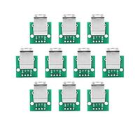 Zohisin Placa adaptadora USB Tipo B a Dip, 10 Uds., 4 Pines, 2, 54mm, Enchufe Hembra estándar para Fuente de alimentación USB DIY, diseño de Placa de Pruebas