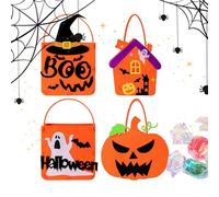 Zohuwerui Bolsas de truco o trato, de golosinas, calabaza, fantasma, murciélago, sombrero de , bonito cubo de fieltro espeluznante, para aperitivos, chocolate, caramelos, para aula